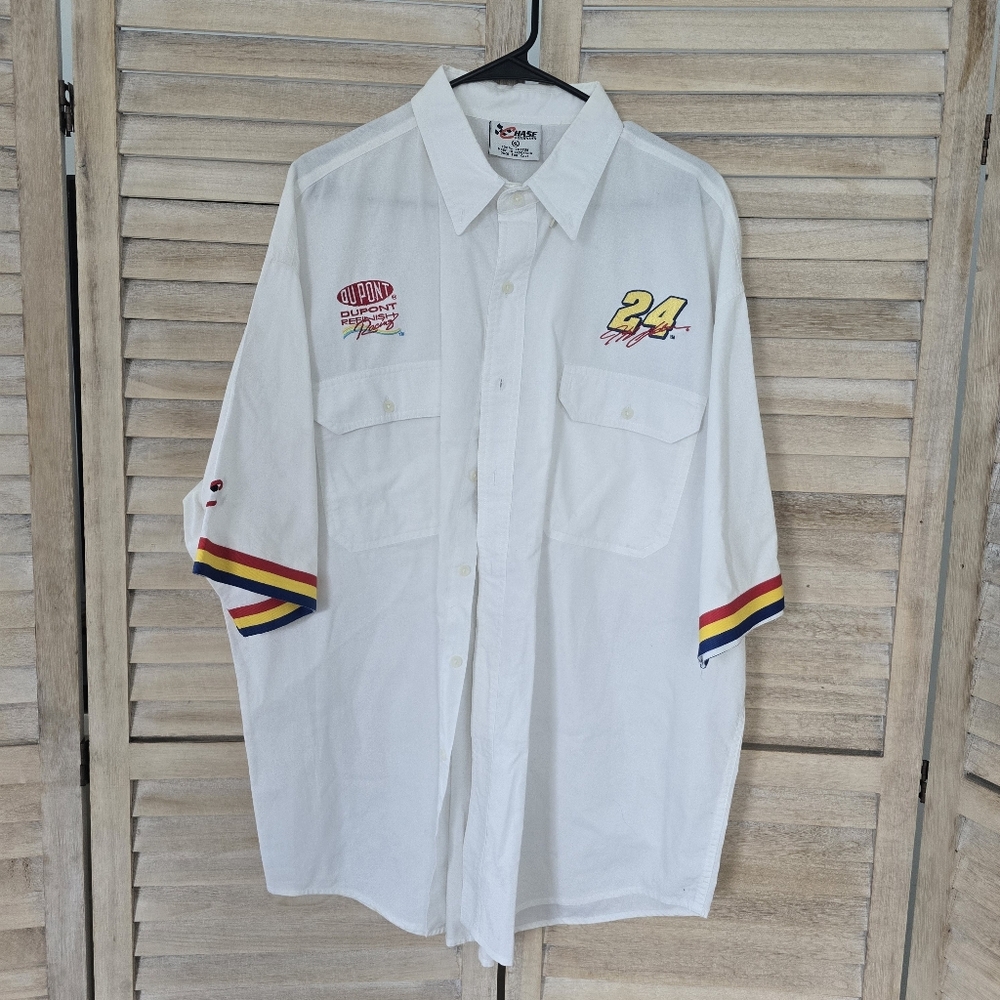 Vintage Jeff Gordon DuPont Button-Down Short-Sleeve Shirt Men’s XL Embroidered